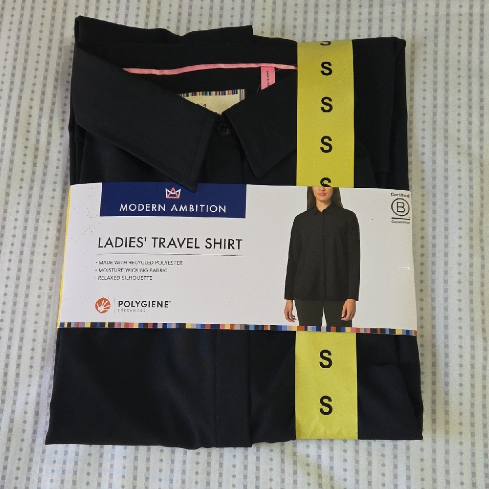 Modern Ambition Black Ladies' Travel Shirt